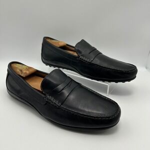 Florsheim Driver Penny Loafers Mens Size 10 M Black Leather 13296-001 Old Money
